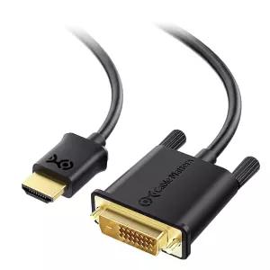 케이블 매터스 CL3 인월 등급 양방향 HDMI-DVI - 6피트 DVI-HDMI HDMI1.4-DVID 듀얼 링크 코드 블랙