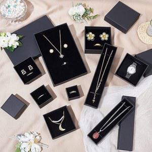 1PCS 블랙 스퀘어 쥬얼리 상자 목걸이 선물 귀걸이 반지 브로치 팔찌 주최자 디스플레이 약혼 포장