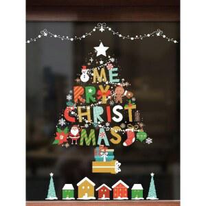 윈도우 데 티커 창문 양면 음식점 겨울 크리스마스윈도우스티커 눈꽃 크리스마스 현관문