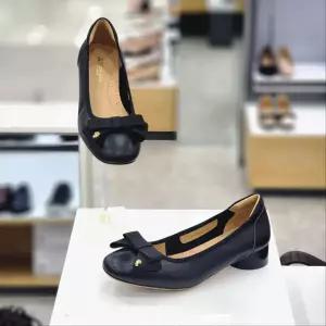 탠디 X25008 여성 3cm 구두 리본장식 컴포트 펌프스 블랙_JK