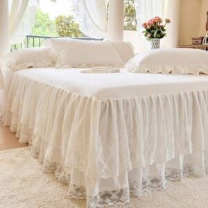 7종 레이스 커버 침대 전면 등받이 순면 4종 120수 스커트 기모면 세트