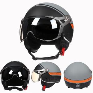 하프 페이스 오픈 바이크 오토바이 헬멧 다크 바이저 렌즈 모듈러 DOT ECE 인증 남녀 레트로 모토 스쿠터