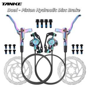 TANKE MT200 로터 액세서리가 포함된 산악 자전거 앞/뒤 브레이크용 이중 피스톤 유압 디스크 세트