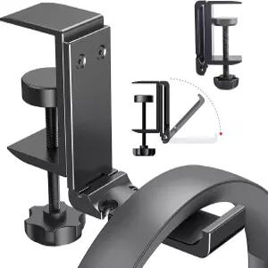 케이블 정리함 접이식 알루미늄 헤드셋 마운트 대부분의 헤드폰을 위한 공간 절약형 행거가 있는 NHONHON홍