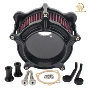 할리 EVO 트윈캠 다이나 소프테일 팻보이 1993-2017용 CNC 블랙 에어 클리너 흡기 필터 1개 (고유량 엔진