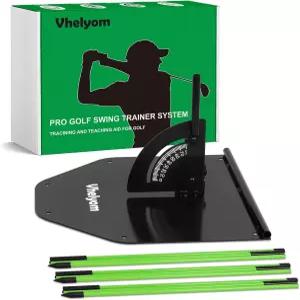 벨리엄 골프 정렬 스틱 홀더 세트 스윙 경로 교정을 위한 조절 가능한 각도 훈련 보조 도구 실내/외 골퍼를