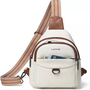 여성용 LATMAP 7L 슬링백 남성 크로스바디 벨트 백 작은 여행용 슬링 백팩 방지 가슴 데이팩 지갑 인조