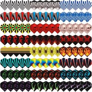 디텐크스 120PCS 다트 비행 내구성 표준 PET 소프트 팁 스틸 다트용 깃털 꼬리 날개 교체