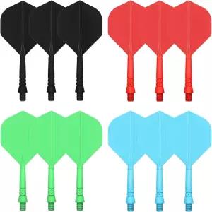 사이라이프 통합 다트 샤프트 및 비행 표준 모양 블랙/레드/블루/그린 4세트12개