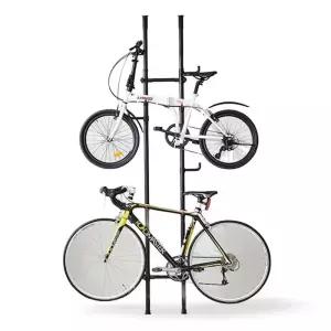 [원이안전] 블랙 2단 거치대 거치대 38파이 보관대 자전거 실내 폴  (본품)