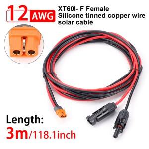 XT60I-F 어댑터 케이블에 대한 12AWG 광 커넥터 발전기 휴대용 발전소용 패널 충전 연결