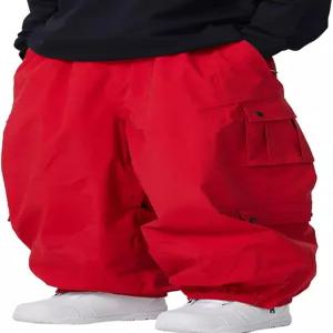 스노우엘브 남성 배기 카고 스키 팬츠 슈퍼 스노보드 스노우 여성 보온 루즈 스포츠 방수