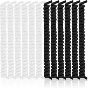 클로피악 12Pcs 곱슬 탄력 신발끈 노타이 타이리스 미끄럼 방지 운동화