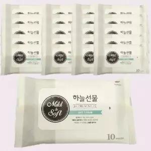 하늘선물 물티슈10매X20팩 200매 / 1311-20 휴대용티슈