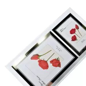 [원오안전] 웨딩액자 크리스탈 그림 유리 국산 2단 액자 사진 (본품)