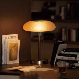 앤티크 송이버섯 스탠드 장식 인테리어 엔틱스탠드 스위치 빈티지 스트라이프 테이블램프