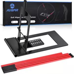 골프 정렬 스틱 홀더 각도 조절 가능한 트레이닝 보조 도구 금속 스틱이 있는 웨이트 스윙 트레이너 조준