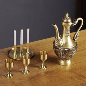 황동소주잔 소주잔 황동 술잔 다기 세트 엔틱 주전자 주기