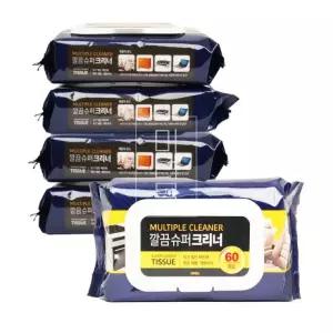 일회용 깔끔슈퍼크리너60매 (15x20) 물티슈 캡형 손걸레