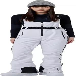 호티안 여성 스노우 팬츠 턱받이 방수 방풍 단열 스키 벨트가 달린 스노보드 바지