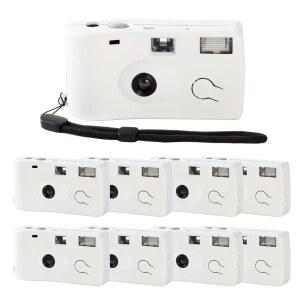 PJPSAA 웨딩 벌크 싱글용 일회용 카메라 8팩 생일 콘서트 여행 기념 파티 용품용 플래시 35mm 17 필름 200 ISO