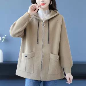 여성패션 후드 가디건 빅사이즈 가을겨울 도톰 톱 모직 카디건 DL4