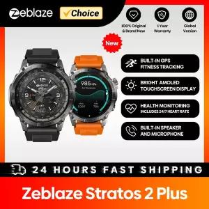 호환   Zeblaze Stratos 2 Plus GPS 스마트 시계 1.43 AMOLED 디스플레이 나침반 기압 고도계 Bluetooth 통