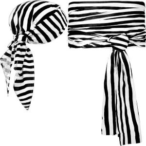 새티니어 할로윈 해적 의상 액세서리 중세 반다나 헤드스카프 남녀용 새시 벨트