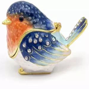 로빈 버드 주얼리 장신구 상자 힌지 링 박스.수집 가능한 새 피규어 여성용 홈 데코 선물.목걸이 반지