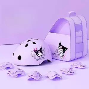 쿠로미 인라인 자전거 안전장비 롤러 스케이트 헬멧 세트 보호대 무릎패드