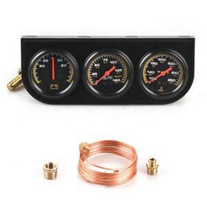 52MM 수온 게이지 3 in 1 오일 압력 게이지 AMP 볼트 미터 12V 키트 자동차 트리플 게이지 센서 포함