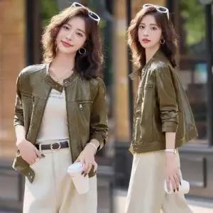 여자가죽자켓 재킷 가죽 차이나 코트 쇼트 ible3