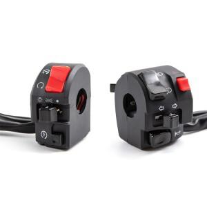 가와사키 닌자 ZX6R ZX10R 스즈키 용 핸들 바 경적 버튼 회전 신호 안개등 2X 바이크 오토바이 컨트롤러 스