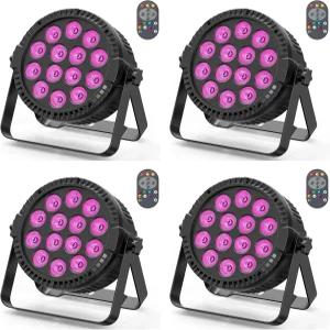 RGBW 4-in-1 스테이지 조명 DMX512/원격/사운드 적응 제어 기능이 있는 80W LED 파 이벤트 결혼식 파티