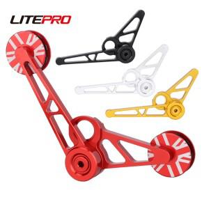 Litepro 접이식 자전거 6 속도 뒷 변속기 후면 다이얼 텐셔너 Brompton 3Sixty 용 알루미늄 합금 체인 안정