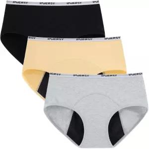 십대 소녀용 이너시 시대 속옷 면 누수 방지 생리 팬티 3팩