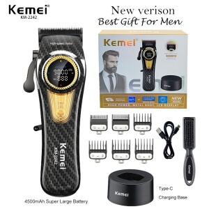 케메이 KM-2242  프로페셔널 헤어 클리퍼 이발기 충전 거치대 포함 남성용 전기 트리머