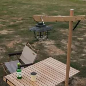 우드 접이식 랜턴걸이 거치대 조명 캠핑 행거 우드랜턴걸이