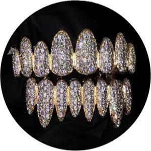 14k 1.2 ct CZ 세트 8 티스 조커 골드/화이트 그릴즈 포 입 탑 바텀 힙합 샤이타니