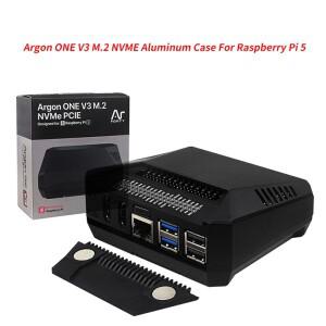 Argon ONE V3 M.2 NVME 케이스 알루미늄 쉘 Bulit-in PWM 팬 라즈베리 파이 5용 액티브 쿨러