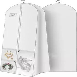 72인치 웨딩드레스 가운용 의류 가방 여행용 옷걸이 또는 보관 보관을 위한 10인치 가제트 및 액세서리