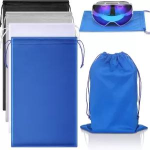 4피스 스키 고글 백 마이크로파이버 스노우 보호 선글라스 천 파우치 가방 부드러운 드로스트링 휴대 잠금