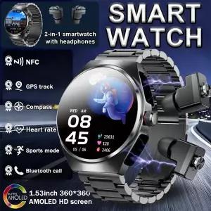 호환  2026 뉴맨 스마트워치 헤드셋 2 in 1 무선 블루투스 듀얼 이어버드 통화 건강 모니터링 스포츠 트래