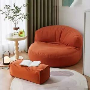 빈백 의자 충전재 없음 세척 가능 초소프트 싱글 소파 커버 바닥 좌석 라운지 휴식 비디오 게임 영화의