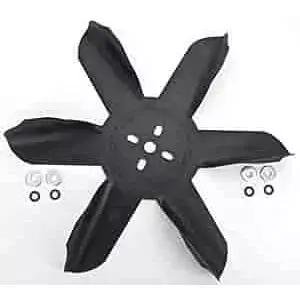 JEGS 경량 기계식 선풍기 직경 15인치 블랙 나일론 시계 방향 회전 블레이드 6개 최대 8000RPM 등급