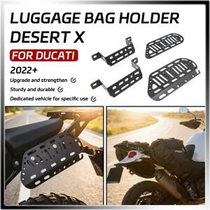 2022+ Ducati DESERT X DeserX 용 새 바이크 오토바이 사이드 러기지 랙 CNC 캐리어 마운팅 홀더 새들백 브