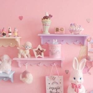 핑크 하트 레이스 벽선반 장식 선반 벽걸이 지