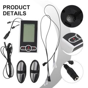 1세트 운동 자전거 모니터 속도계 심박수 센서 케이블 고정식 타원형 트레이너 디스플레이 137*80mm