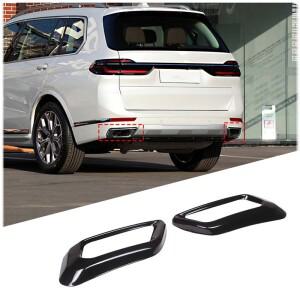 2019+M 스포츠 모델 BMW 호환 X5 G05 X7 G07 차량용 테일 파이프 배기구 장식 프레임 스테인리스 스틸 유광