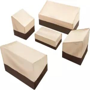 로리아노 파티오 가구 커버 세트 5피스 야외 방수 600D 헤비 듀티 잔디